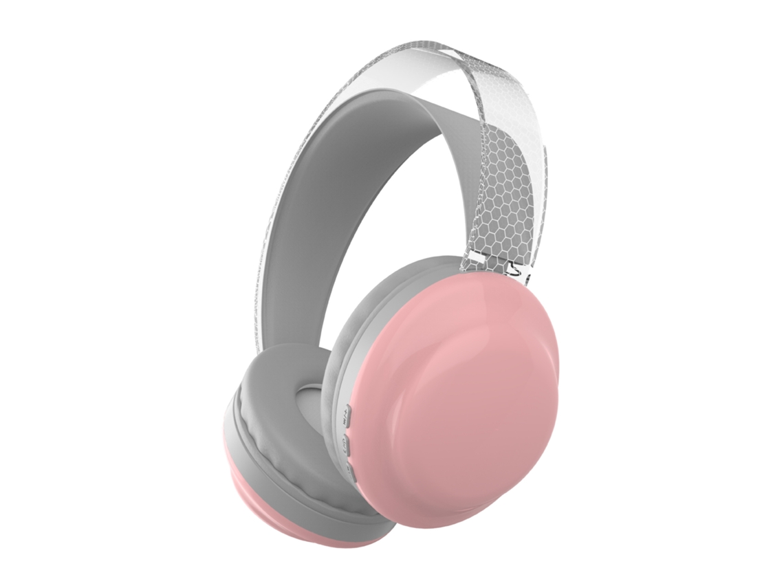 Auriculares Inalámbricos (rosas), Con Tecnología Bluetooth Y Diadema Transparente Con Luz.