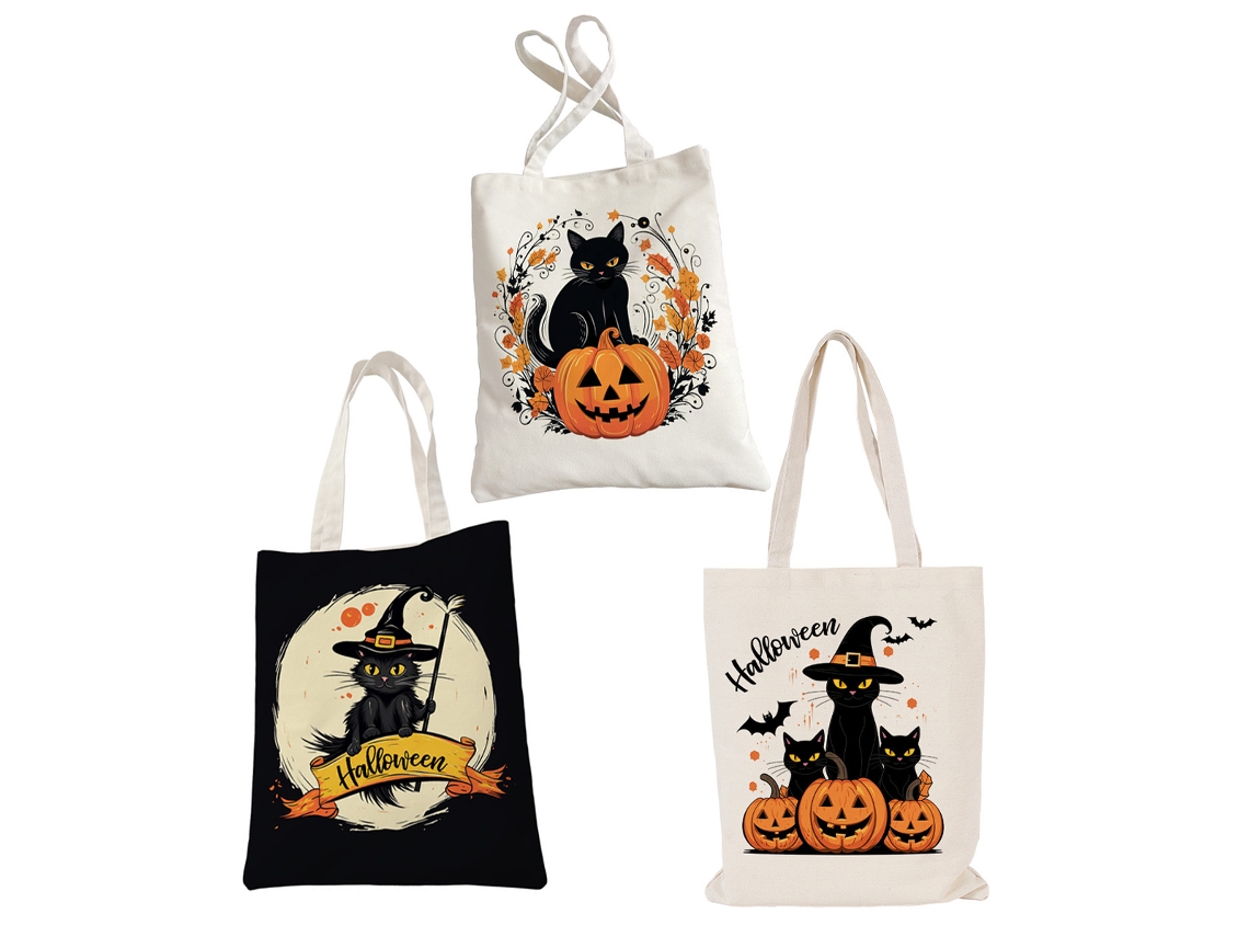Bolsa de mano reutilizable de Halloween, bolsa de lona grande para niños NEVEANCE