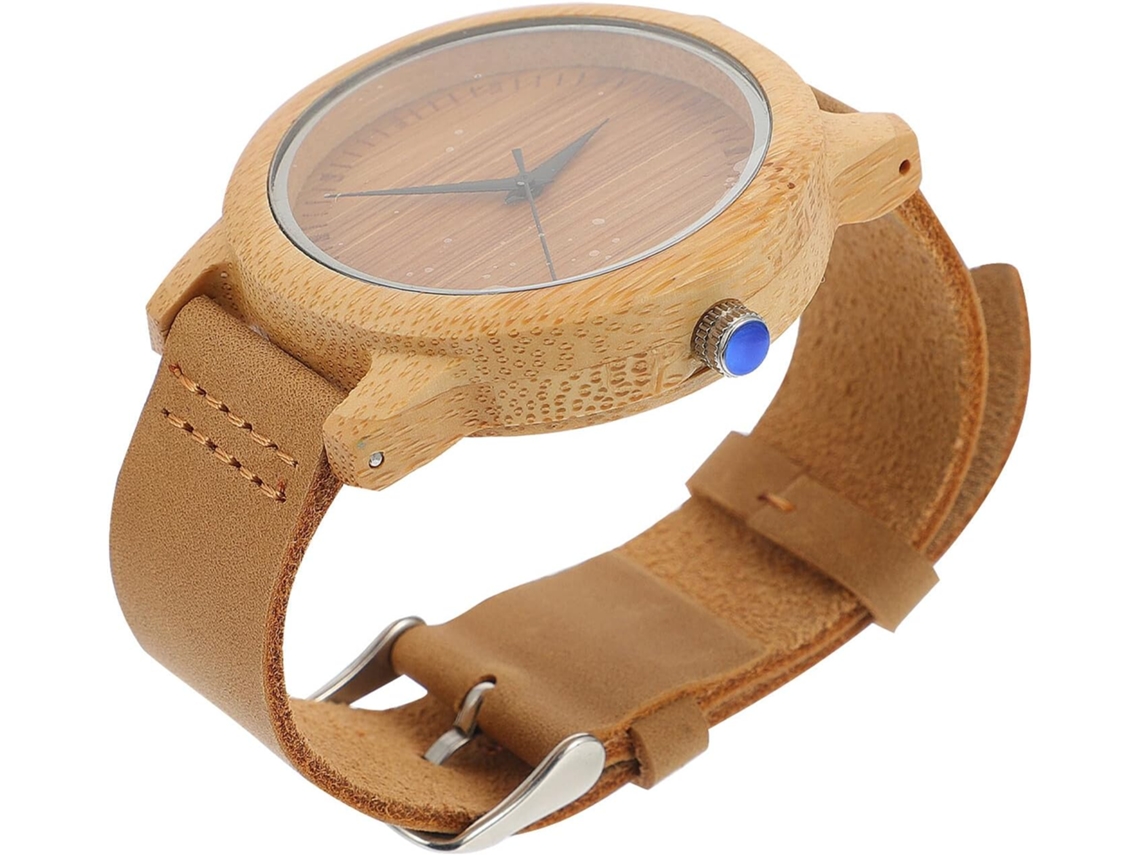 Ciieeo Reloj Madera Mujer Hombre Minimalista Bambú Resistente Arañazos Esfera Duradera Casual Diario Uso