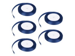 Vlrla-5pcs Satin Ribbon Para Wedding, Gift Wrapping - Dark Blue
