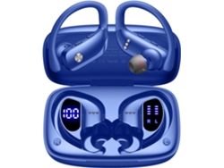 Auriculares inalámbricos, auriculares Bluetooth, 48 horas de reproducción, auriculares deportivos con pantalla LED, auriculares con ganchos para las orejas