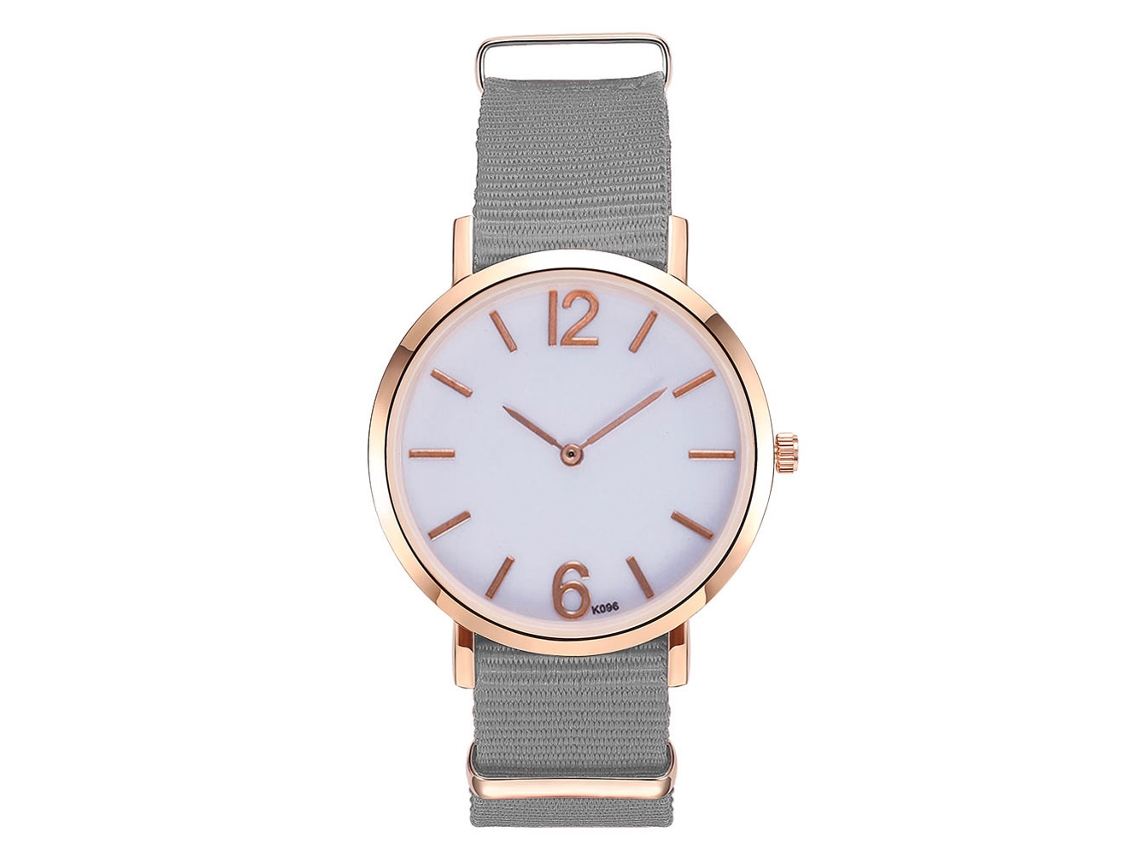Reloj De Pulsera De Cuarzo Para Mujer Y Hombre Con Correa De Nailon Gris Zhoulianfa