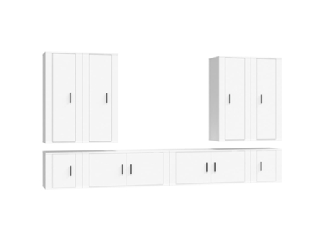 Conjunto 8 de muebles para TV VIDAXL madera contrachapada blanco