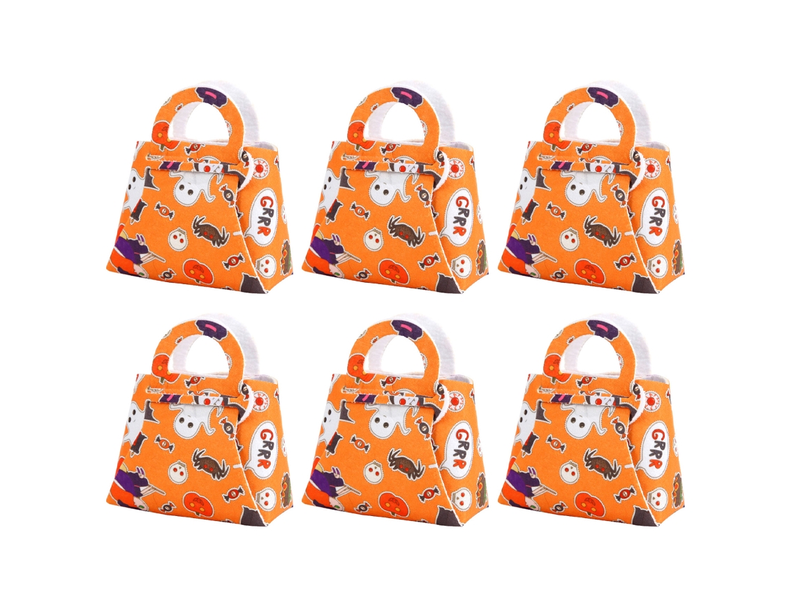 6 Bolsas Reutilizables de Halloween - Tradición de Dulces, Fantasmas y Calabazas NEVEANCE
