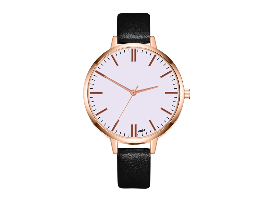 Reloj De Pulsera De Cuarzo Para Mujer Zhoulianfa Con Correa De Pu Y Esfera Redonda Negra.