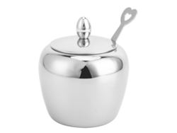 Azucarero de acero inoxidable 304 con cuchara y utensilios para sal y pimienta.