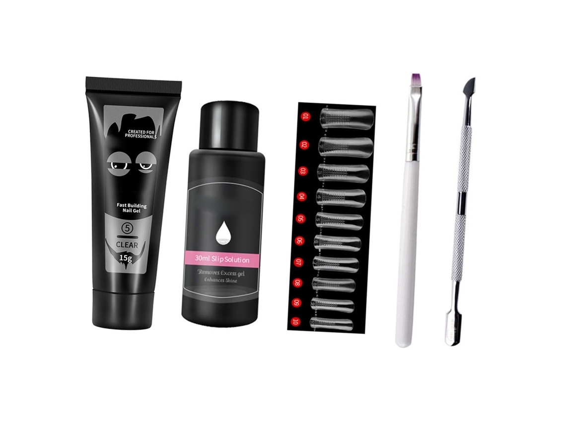 Kit De Esmalte De Extensão 15g Secagem Rápida Com Solução De Deslizamento Moldes E Ferramentas Para Manicure