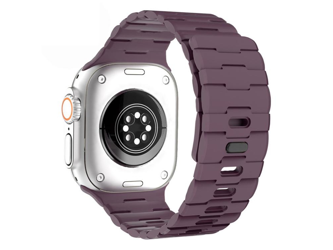 Correa magnética de silicona con un solo pasador y estampado de caballo para Apple Watch de 46/49/45/44 mm FWINL