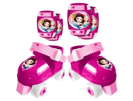 PRINCESAS DISNEY Conjunto de patins com cotoveleiras / joelheiras