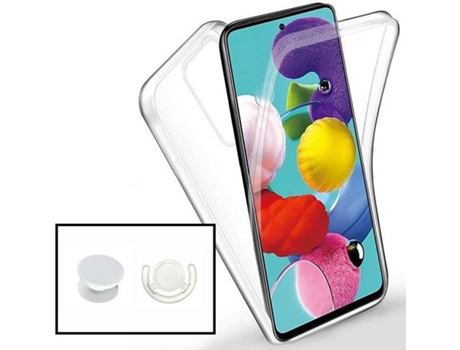 Carcasa + Soporte + Anillo de Soporte Xiaomi Redmi Note 10s PHONECARE 360° Impact Protection Transparente / Blanco