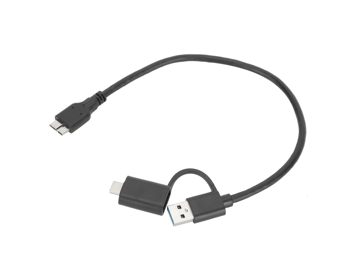 Cable De Transferencia De Datos 2 En 1 Usb-c (tipo-c) Usb3.0 A Microusb3.0 De Pvc Para Discos Duros
