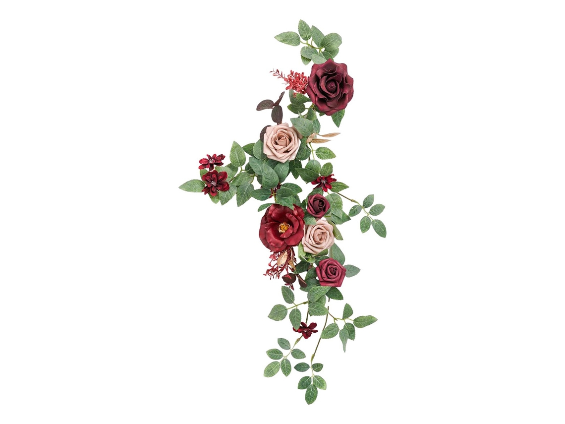 Guirnalda de flores artificiales, arco de boda, Redslowmoose