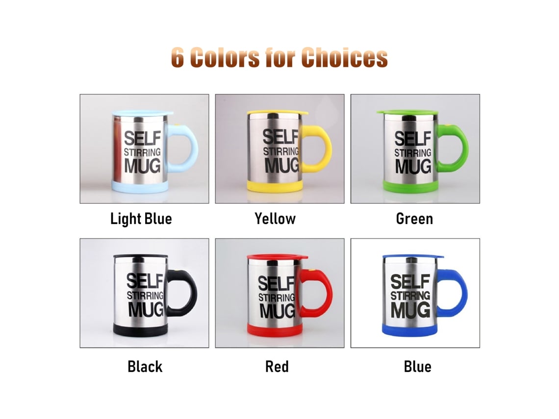 Taza Autoagitadora De 400 Ml Con Tapa De Acero Inoxidable Para Café, Leche, Chocolate Y Otras Bebidas.