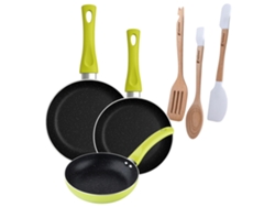 Juego de 3 sartenes Bergner Molen de Ø20ø24ø28 cm con utensilios de cocina