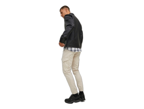 Abrigo para Hombre JACK & JONES (XL - Polipiel - Negro)