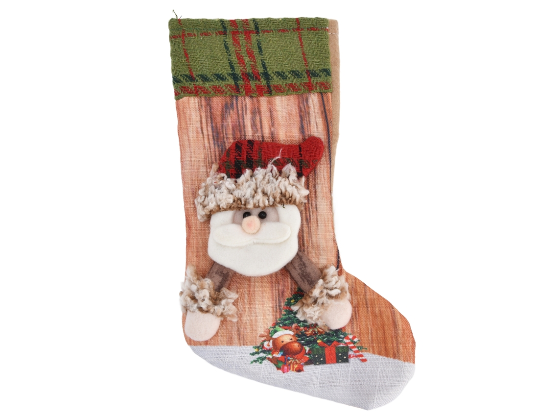 Calcetín Navideño 3d Con Asa Para Colgar En El Árbol O La Chimenea, Bonito Empaque De Regalo De Franela.