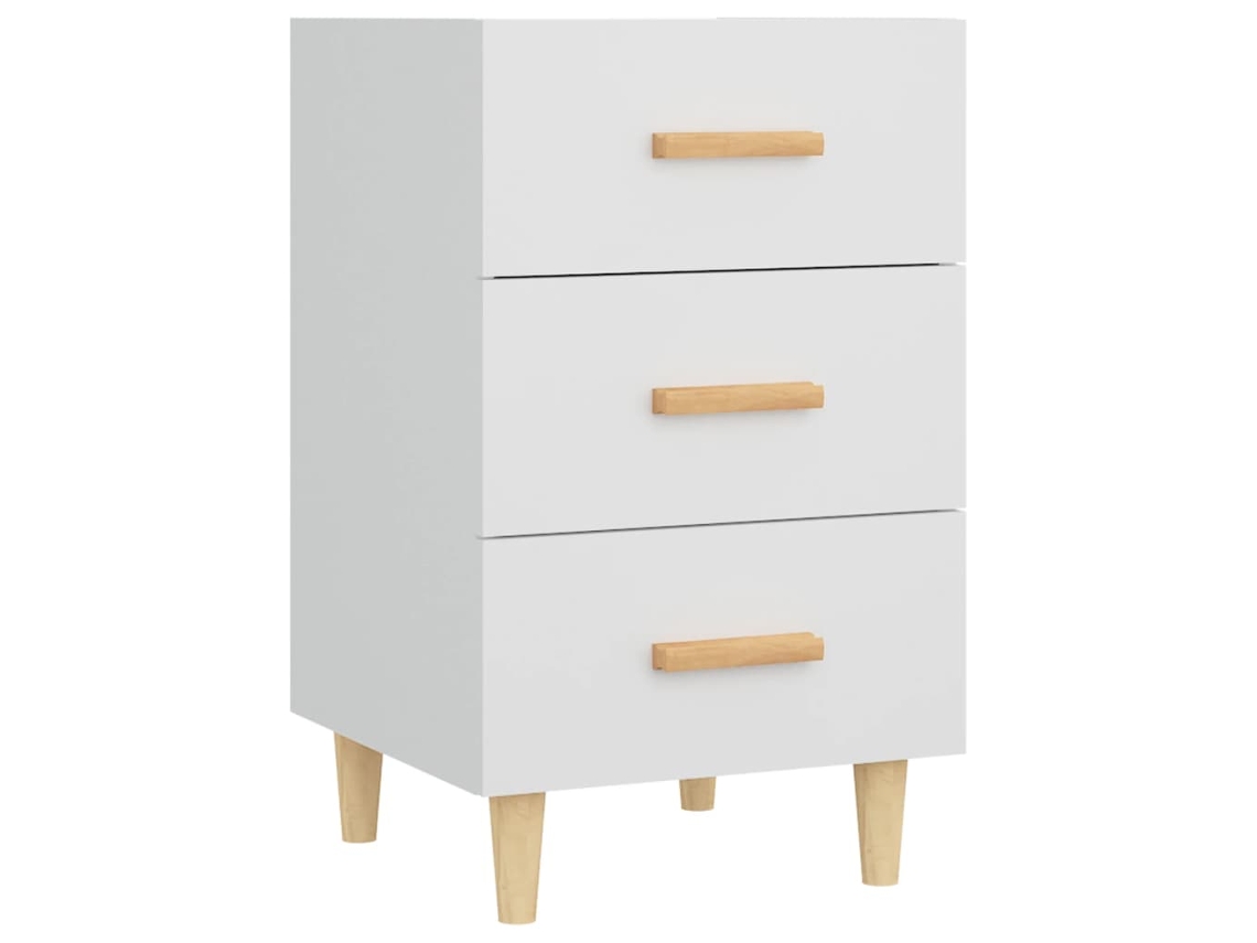Mesita de noche blanca MAISON EXCLUSIVE 40x40x66 cm en derivados de madera