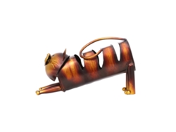 Botellero Decorativo De Hierro Con Forma De Gato Tumbado, Para Mesa De Comedor Y Barra.