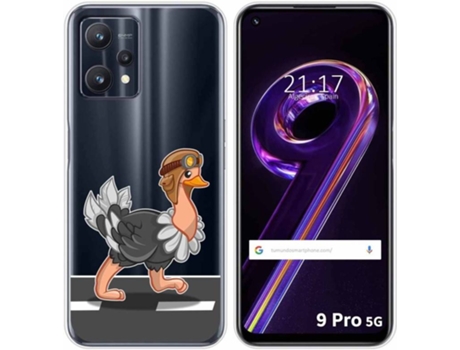 Carcasa para Realme 9 Pro 5G TUMUNDOSMARTPHONE Dibujos Transparente Avestruz Multicolor