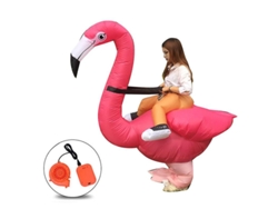 Disfraz flamingo hinchable carnaval y Halloween. Divertido cosplay unisex adulto. Fiesta.