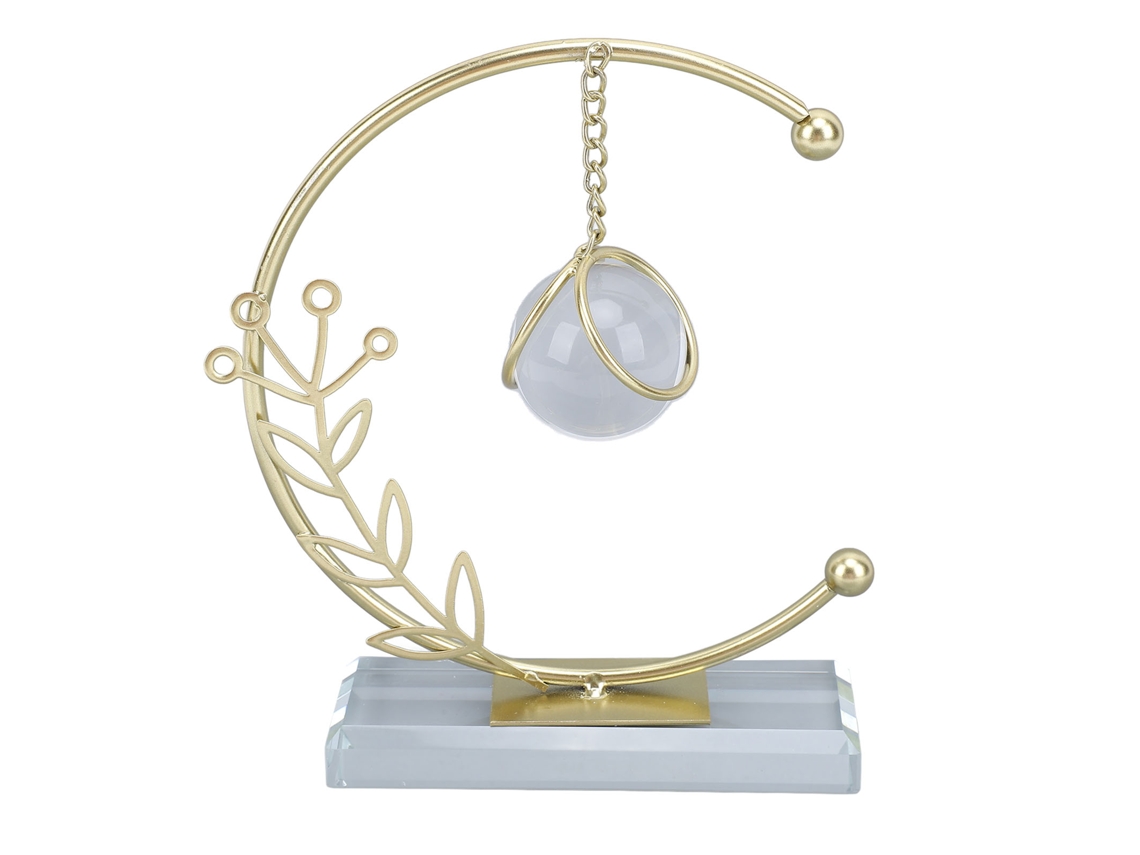 Bola de cristal con decoración de lámina metálica para mesa.