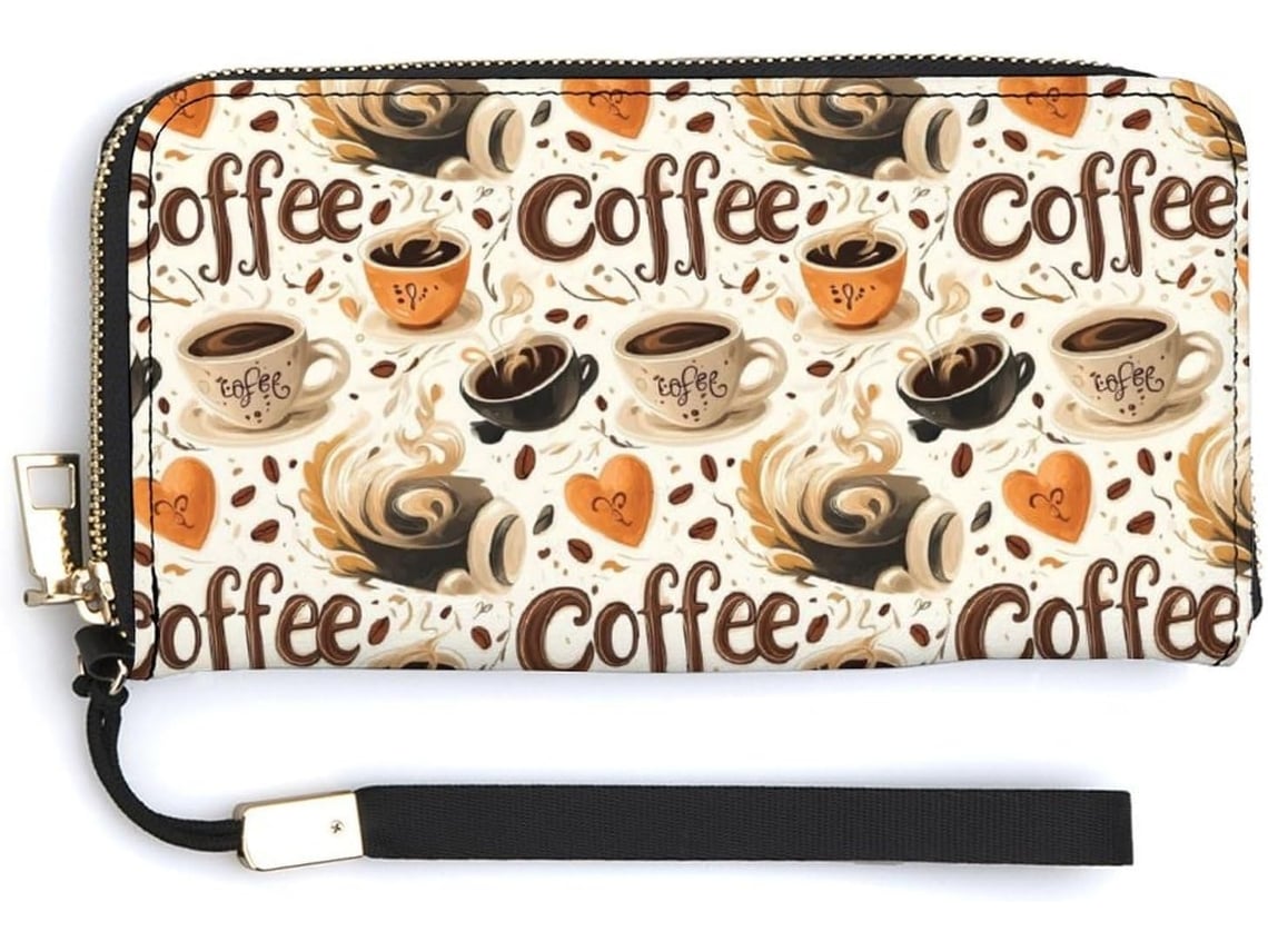 Cartera Cuero Con Cremallera Para Mujer Diseño Estampado