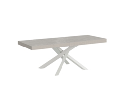 Mesa extensible Volantis Premium Cashmere 180/284x90 cm con patas blancas Itamoby