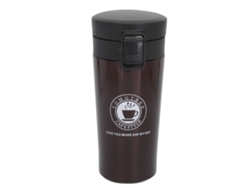 Taza de café portátil de acero inoxidable de dos capas con aislamiento y tapa de 380 ml
