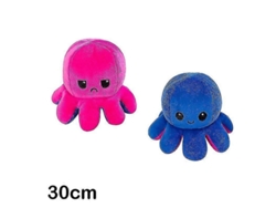 Peluche Reversible De Pulpo De 30/40 Cm Con Doble Estampado Y Diferentes Expresiones.