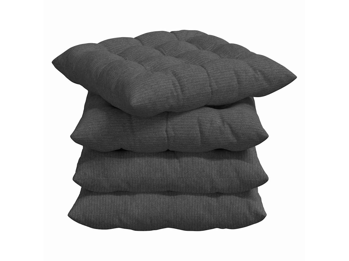 Cojines para asiento, 4 unidades, gris oscuro, 40 x 40 x 6 cm, HARLANV1