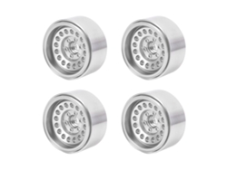 4 Cubos De Rueda Para Coche Rc Crawler 1/10 De Aleación De Aluminio Ligero Con Orificio Redondo, Color Plata.
