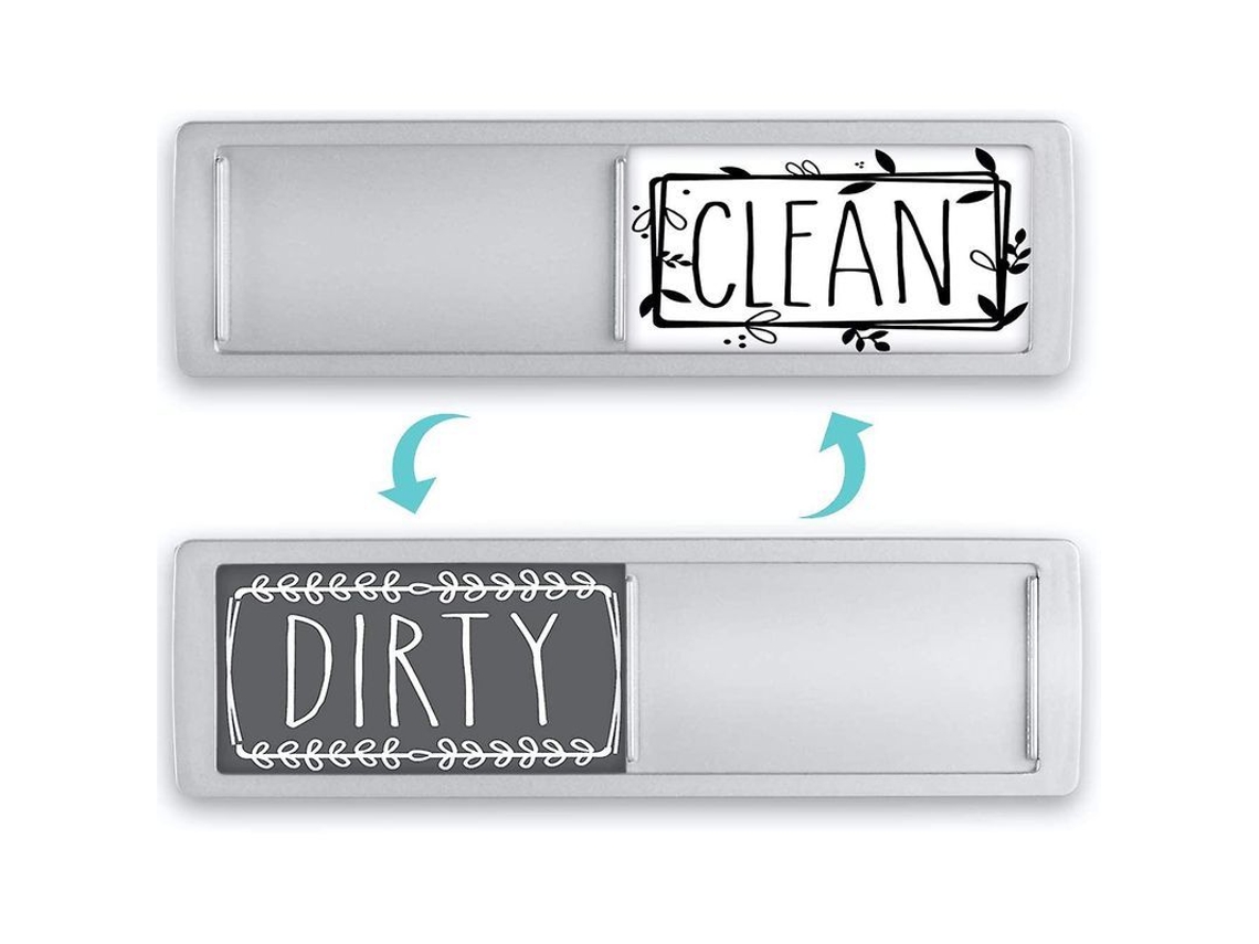 Letrero Magnético Para Clean/sucio Lavavajillas Con 2 Adhesivos De Doble Cara