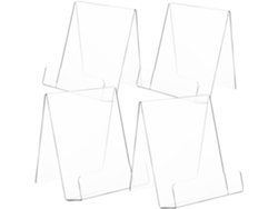 Juego De 4 Caballetes De Acrílico Para Exhibir Libros, Revistas Y Cds.