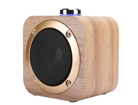 Altavoz Portátil de Madera Bluetooth 4.2 CHRONUS DS-Q1B Amarillo