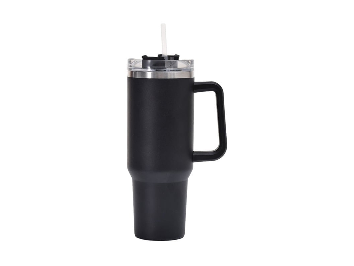Vaso Térmico, Acero Inoxidable, 1,13 Litros, Negro.