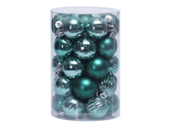 Juego de bolas navideñas 4cm-verde AURUM