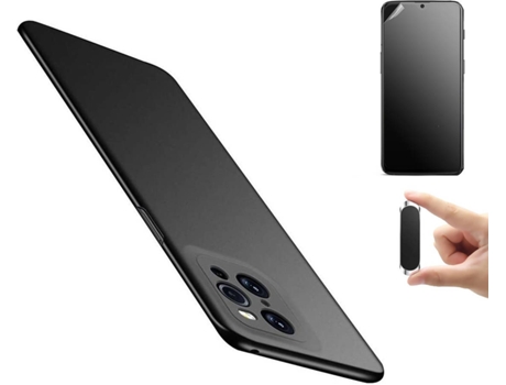 Kit Carcasa, Protector Y Soporte Oppo Find X3 Pro Ultimatte Turtleshell Negro