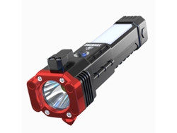 Linterna Led, Recargable, Martillo De Seguridad, Plástico, Rojo Tommy01