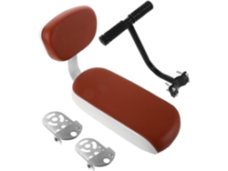 Asiento trasero para bicicleta con respaldo y reposabrazos, reposapiés integrados y acolchado.