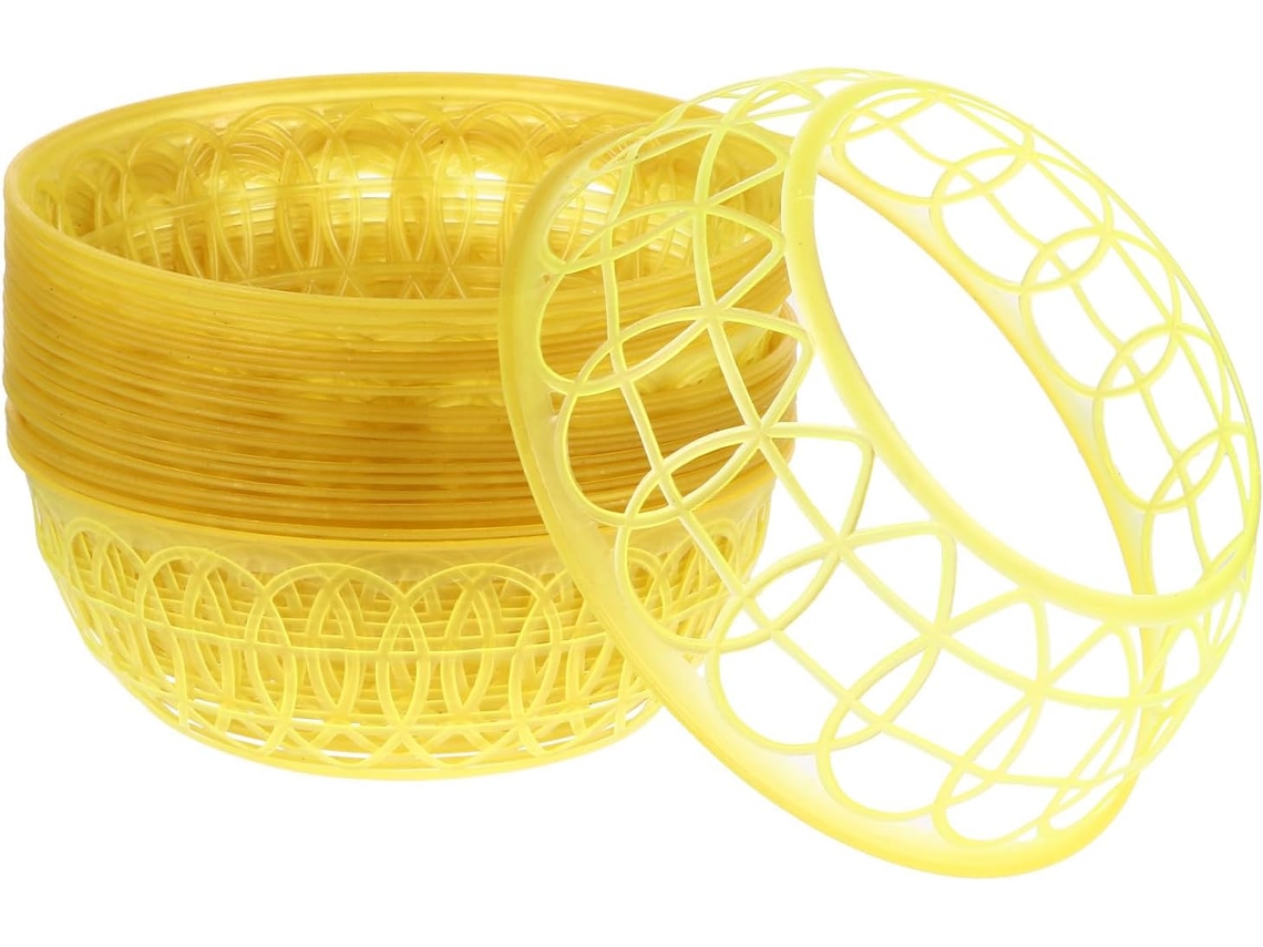 20 Anillas Plástico Amarillo Sombreros Portátiles Buena Calidad Ideales Guardar Familia Durante Viajes