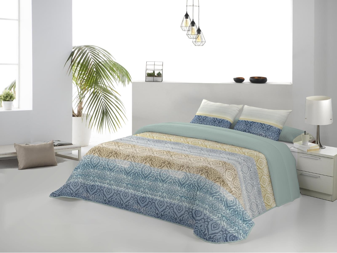 Colcha JVR Bakar (Poliéster - Azul - 235 cm)