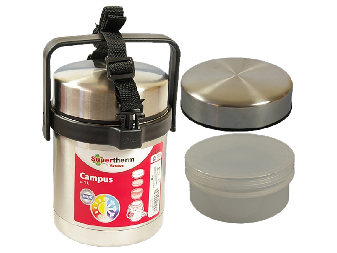 Plazo para Sólidos Cuerpo Doble de Acero Inoxidable METALTEX 1L