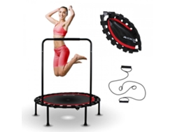 Trampolín redondo fitness MOBICLINIC Plegable Máx 150kg Reposabrazos regulable Desmontable 101x101x118cm Kangumobi
