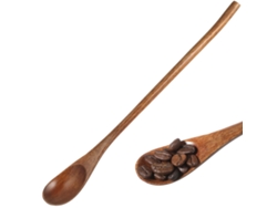 Cuchara De Café De Mango Largo, Estilo Japonés, Hecha De Madera, Retro, Utilizada Para Miel, Trompeta.