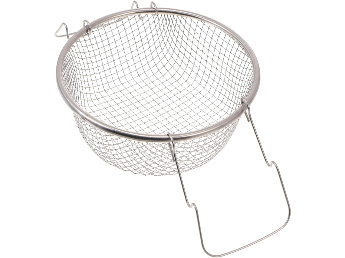 Té, Para Cocina, Cesta Plateada Para Freír, Acero Inoxidable, Mango Ergonómico Y Resistente De Acero, No Es
