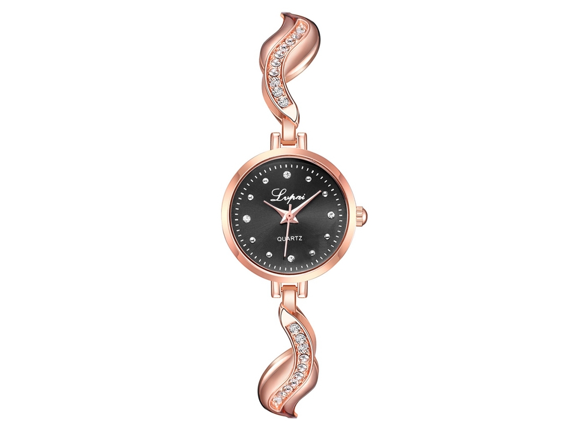 Reloj De Pulsera Para Mujer Con Correa De Aleación Y Diamantes De Imitación, Esfera Redonda Y Elegante Movimiento De Cuarzo.