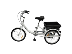 Triciclo para adultos, 8 velocidades, altura del asiento ajustable, color blanco OEM