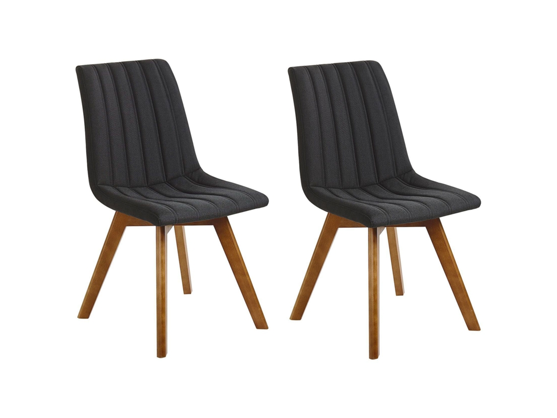 Conjunto de 2 cadeiras de jantar BELIANI Calgary de Poliéster Preto 45x53x84