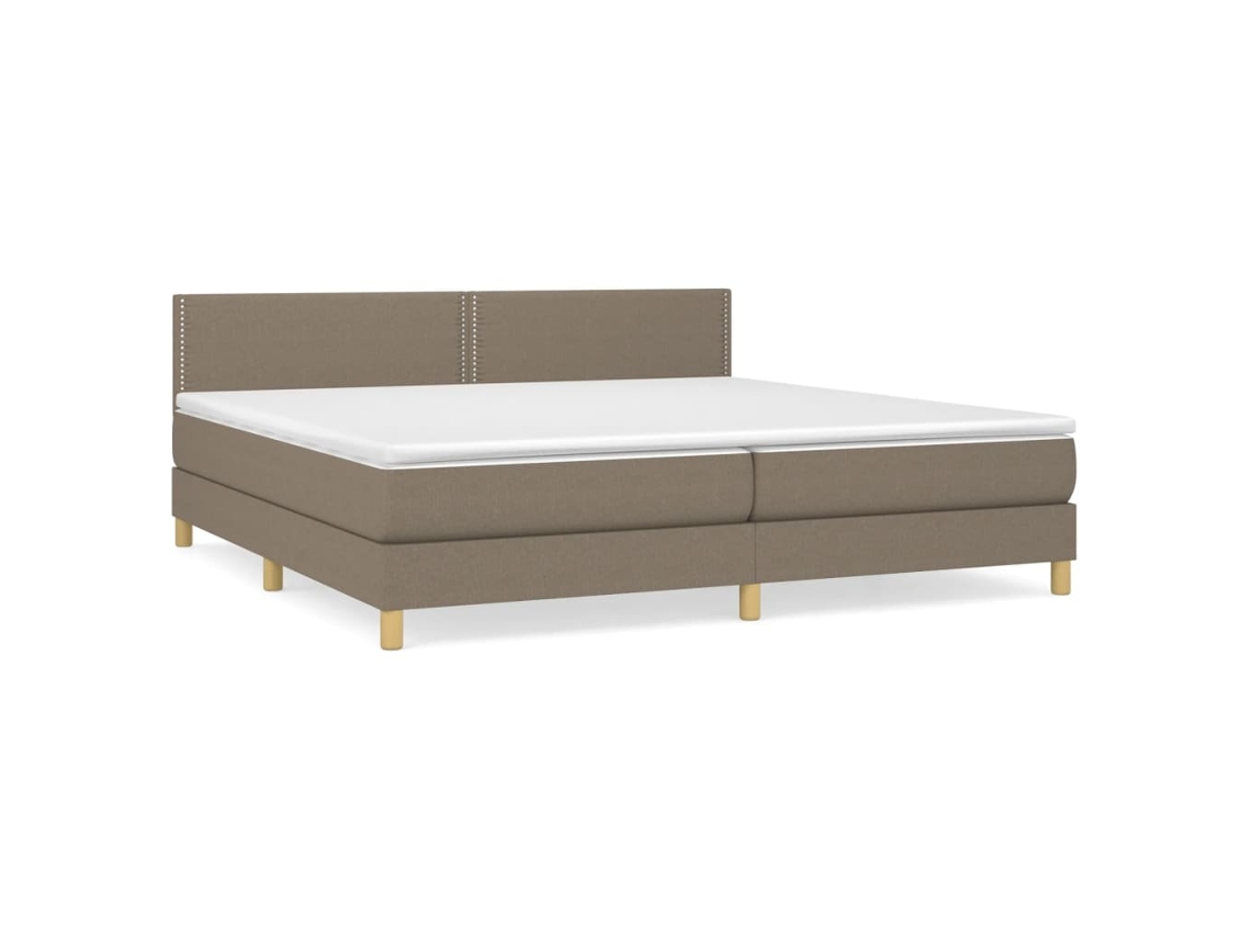 Maison Exclusive - Cama Box Spring Con Colchón Tela Gris Taupe 200x200 Cm