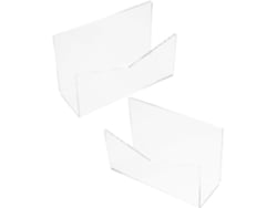 Juego De 2 Organizadores De Correo De Acrílico Transparente, Compactos, Para Escritorio.